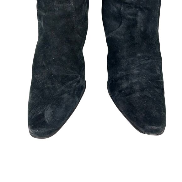 WHITE MOUNTAIN! BLACK GENUINE SUEDE LEATHER SCRUNCHY BOHO CHIC BOOTS! SZ 7.5M - Picture 5 of 11